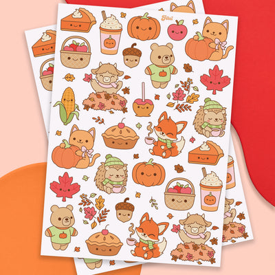Fall Kawaii Tattoos - 58 temporary tattoos