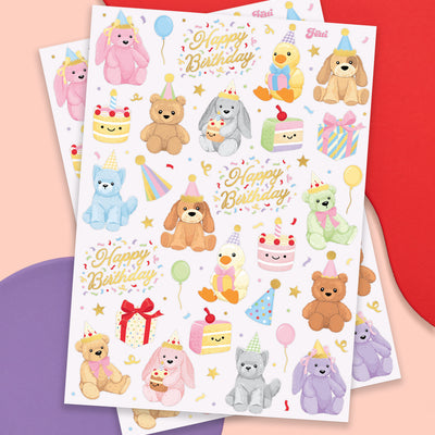 Birthday Stuffies Tattoos - 58 temporary tattoos