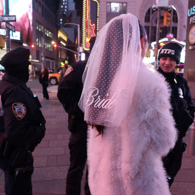 Dotted Bride Veil - embroidered bridal veil