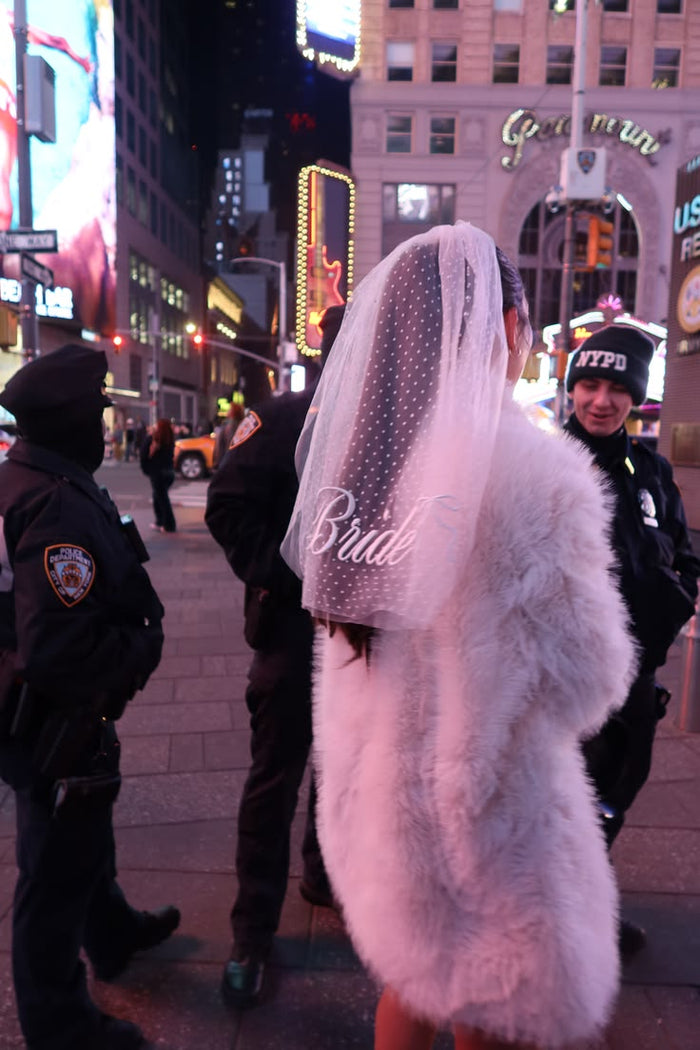Dotted Bride Veil - embroidered bridal veil