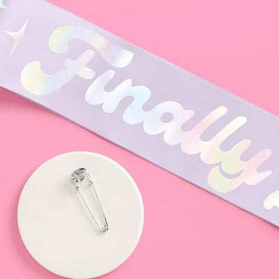 Finally 21 Sash - purple silk + foil