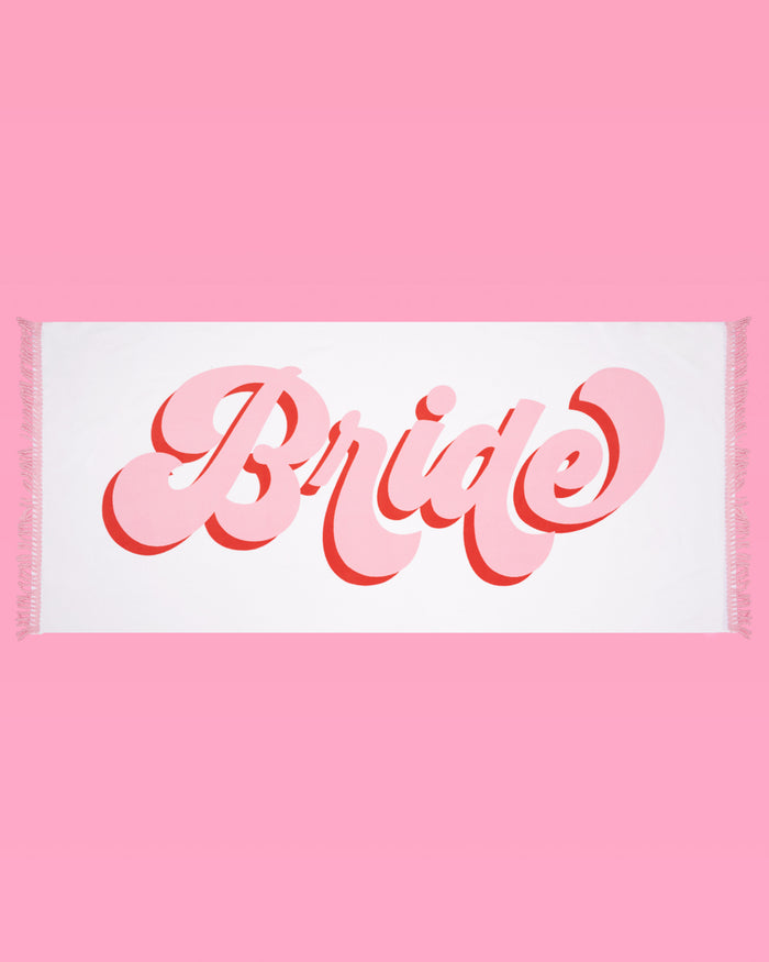 Bride Beach Towel - fringe cotton towel