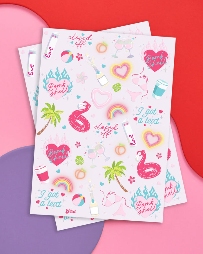 Love Island Tattoos - 2 temporary tattoo sheets