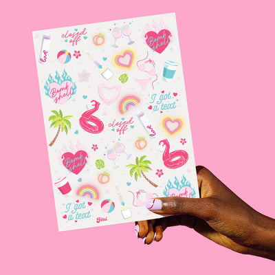 Love Island Tattoos - 2 temporary tattoo sheets