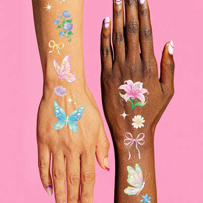 Butterfly Face Tattoos - 80 pastel temporary tattoos
