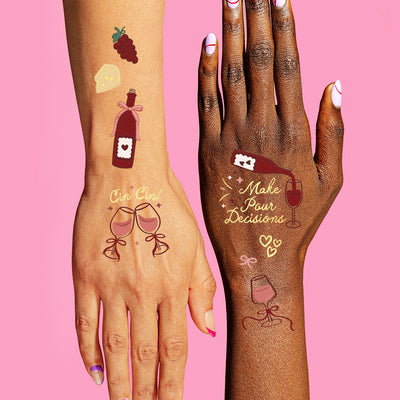 Wine Party Tattoos - 98 temporary tattoos