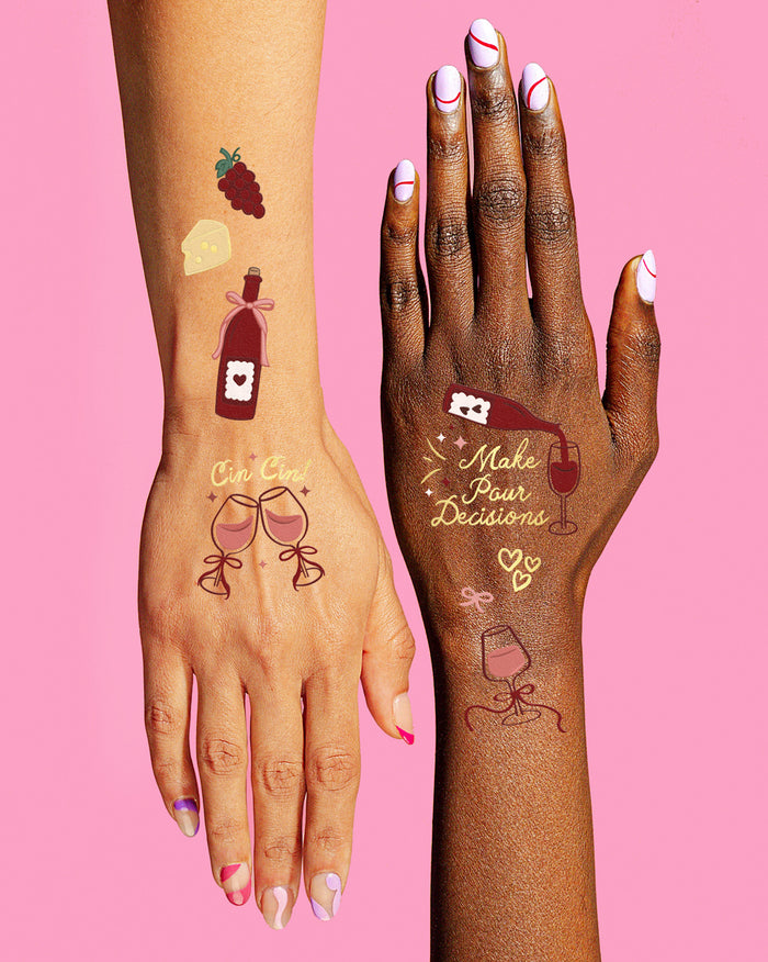 Wine Party Tattoos - 98 temporary tattoos