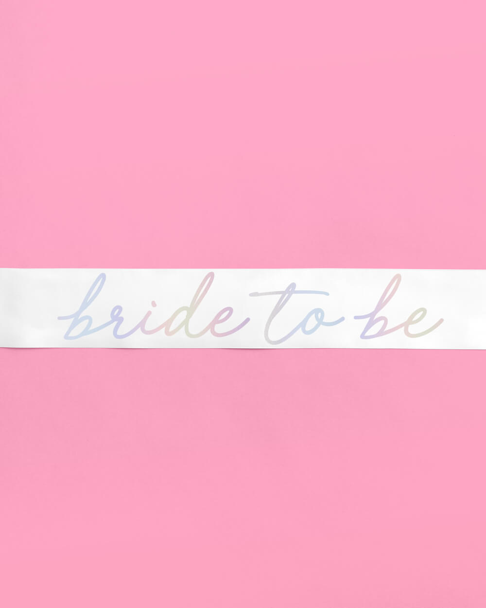 Shimmer Bride Sash - white + iridescent foil