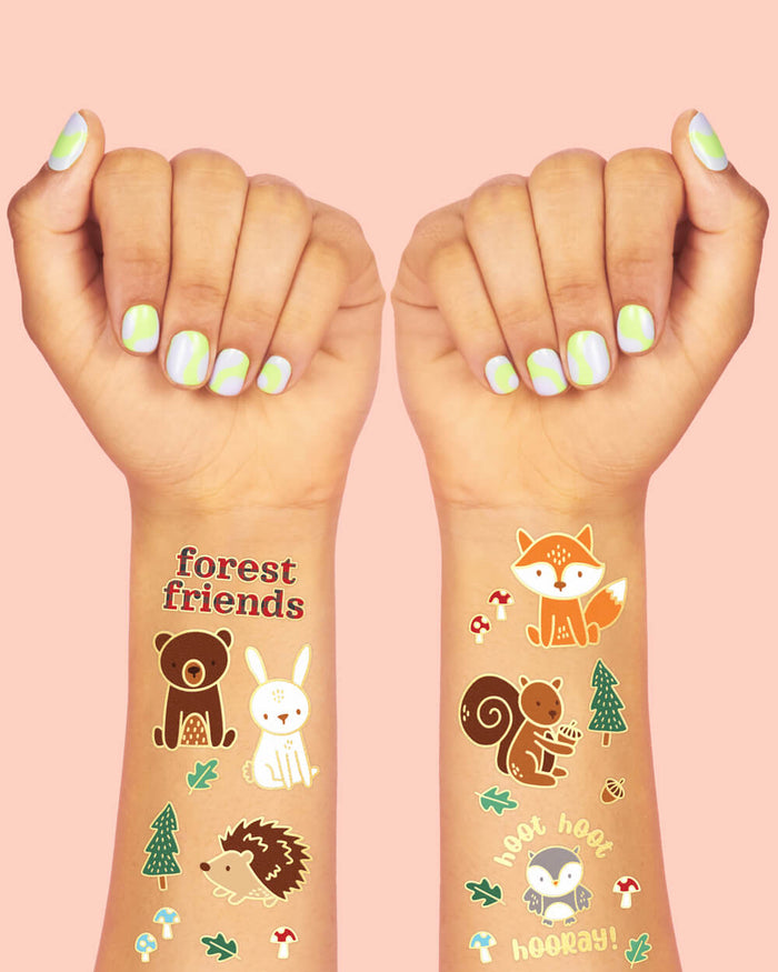 Woodland Animal Tattoos - 42 temporary tattoos