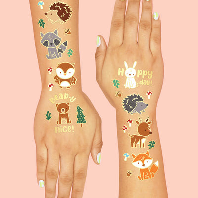 Woodland Animal Tattoos - 42 temporary tattoos