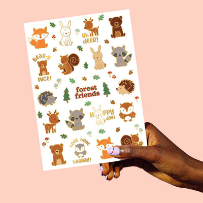 Woodland Animal Tattoos - 42 temporary tattoos