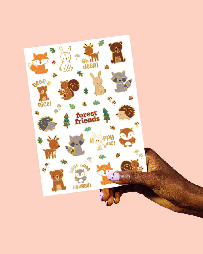 Woodland Animal Tattoos - 42 temporary tattoos