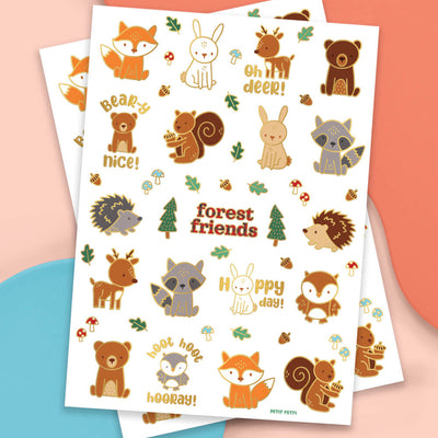 Woodland Animal Tattoos - 42 temporary tattoos