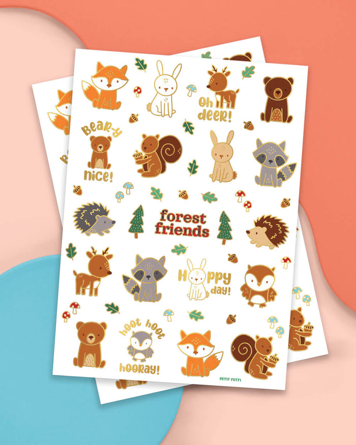 Woodland Animal Tattoos - 42 temporary tattoos