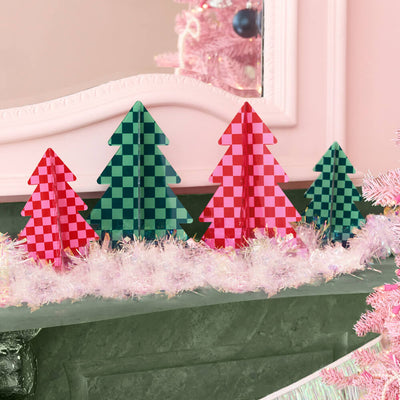 Checked Out Christmas Trees - 4 acrylic trees