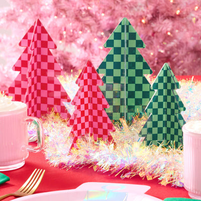 Checked Out Christmas Trees - 4 acrylic trees
