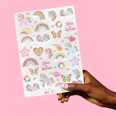 Glitter Unicorn Tattoos - 180 temporary tattoos