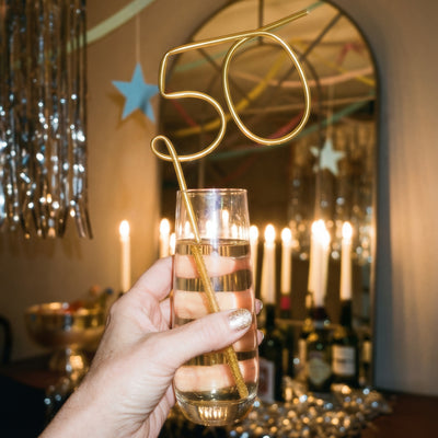 Half Way There Straw - XL gold 50 straw