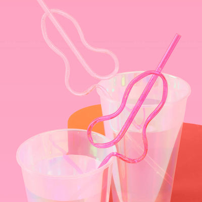 Bling Ring Pen*s Straws - 24 penis straws