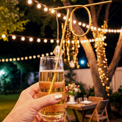 70 Shaped Straw - gold reusable straw