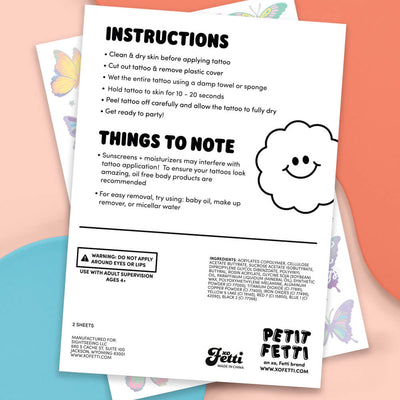 Let's Fly Tats - 70 foil temporary tattoos