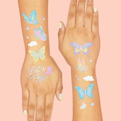 Let's Fly Tats - 70 foil temporary tattoos
