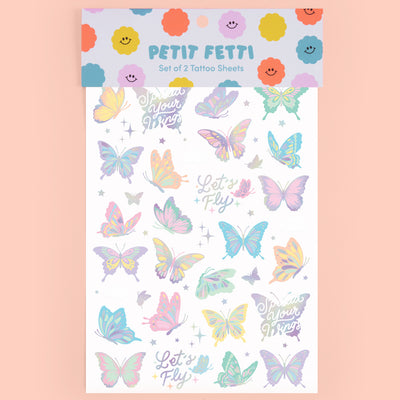 Let's Fly Tats - 70 foil temporary tattoos