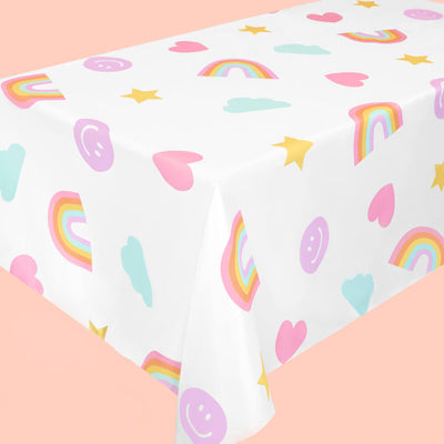 Rainbow Tablecloth - washable table cover