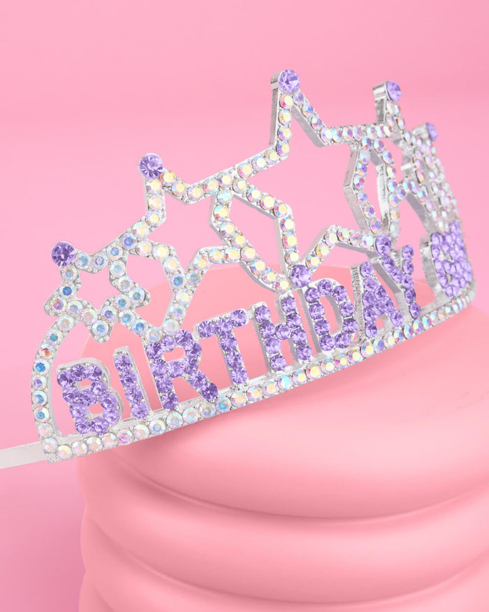 Star Girl Bday Tiara - rhinestones + metal