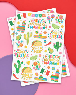 Let’s Fiesta Tats - 52 metallic temporary tattoos