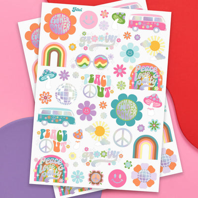 Totally Groovy Tats - 52 foil temporary tattoos