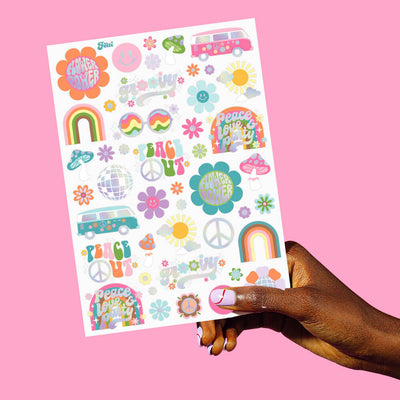 Totally Groovy Tats - 52 foil temporary tattoos
