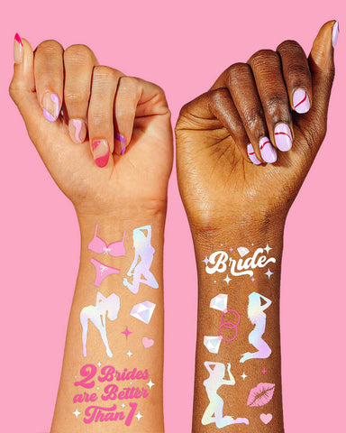 Girls Girls Girls Tats - 60 foil temporary tattoos