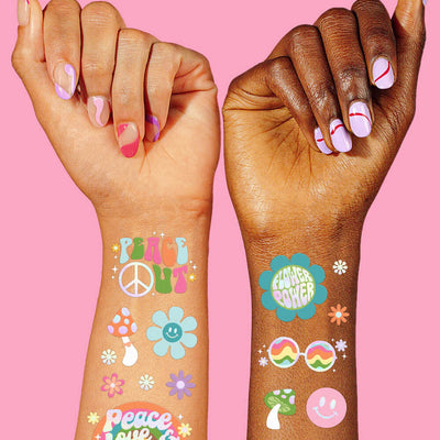 Totally Groovy Tats - 52 foil temporary tattoos