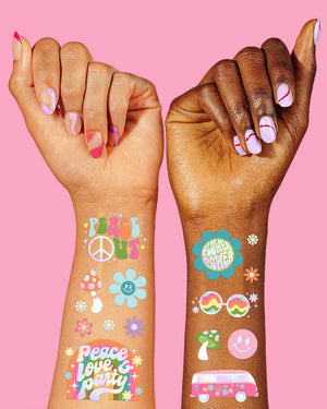 Totally Groovy Tats - 52 foil temporary tattoos