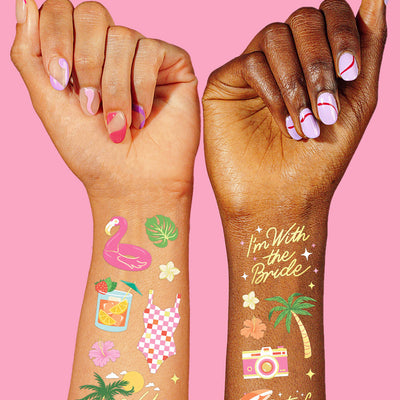 Hot Bride Tats - 50 foil temporary tattoos