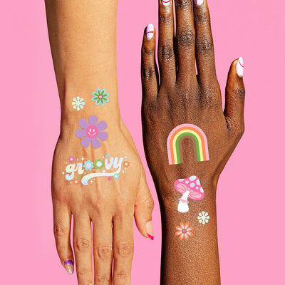 Totally Groovy Tats - 52 foil temporary tattoos