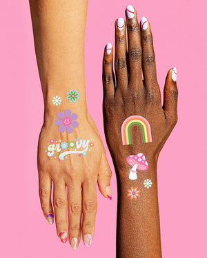 Totally Groovy Tats - 52 foil temporary tattoos