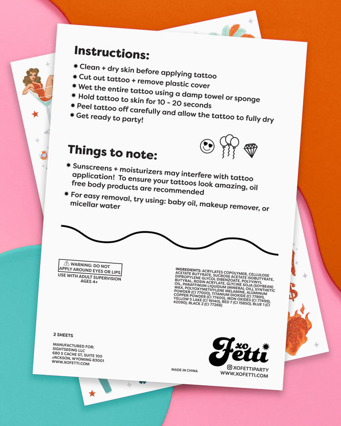 Showgirl Tats - 64 temporary tattoos