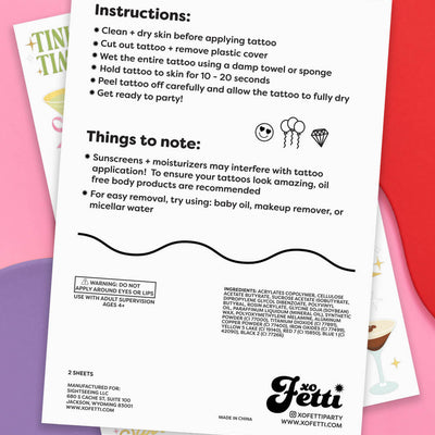 Martini Tats - 50 temporary tattoos