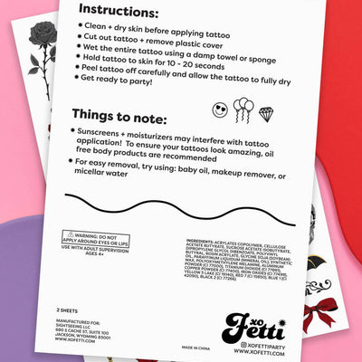 Romantic Horror Tats - 60 temporary tattoos