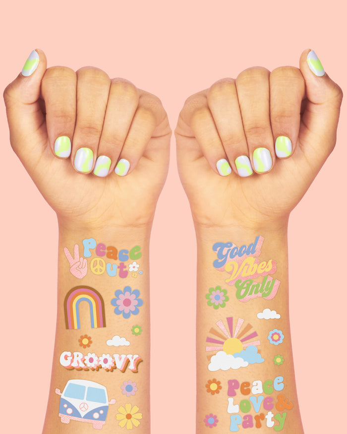 Groovy Tats - 54 foil temporary tattoos