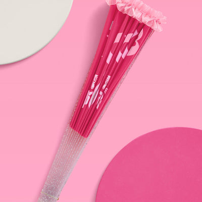Pink Pony Club Fan - ruffled folding fan