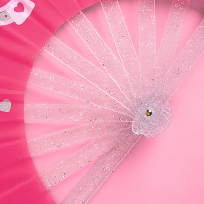 Pink Pony Club Fan - ruffled folding fan