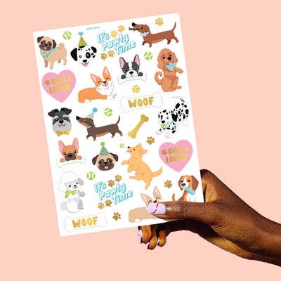 Dog Lover Tats - 44 foil temporary tattoos