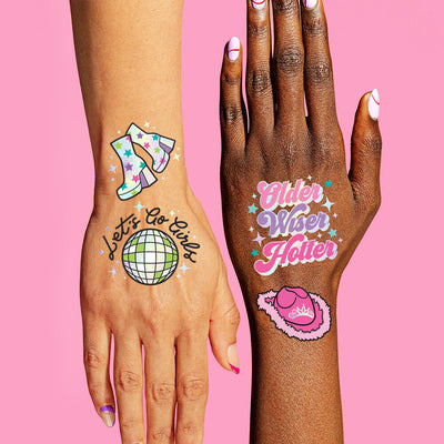 Shimmer Bday Girl Pack - banner, tats + tiara