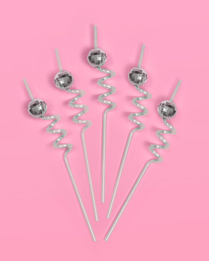 Disco Drinks Pack - disco straws + coasters