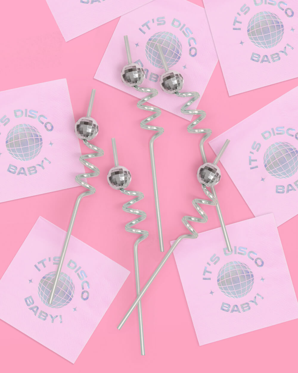 Disco Drinks Pack - disco straws + coasters