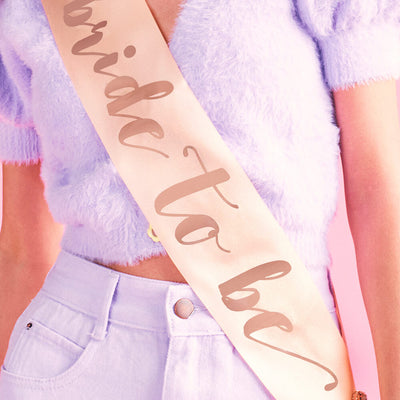 Rose Golden Sash - rose gold silk + foil