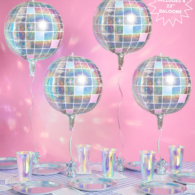 Shimmer Disco Balloon - 4 disco ball balloons